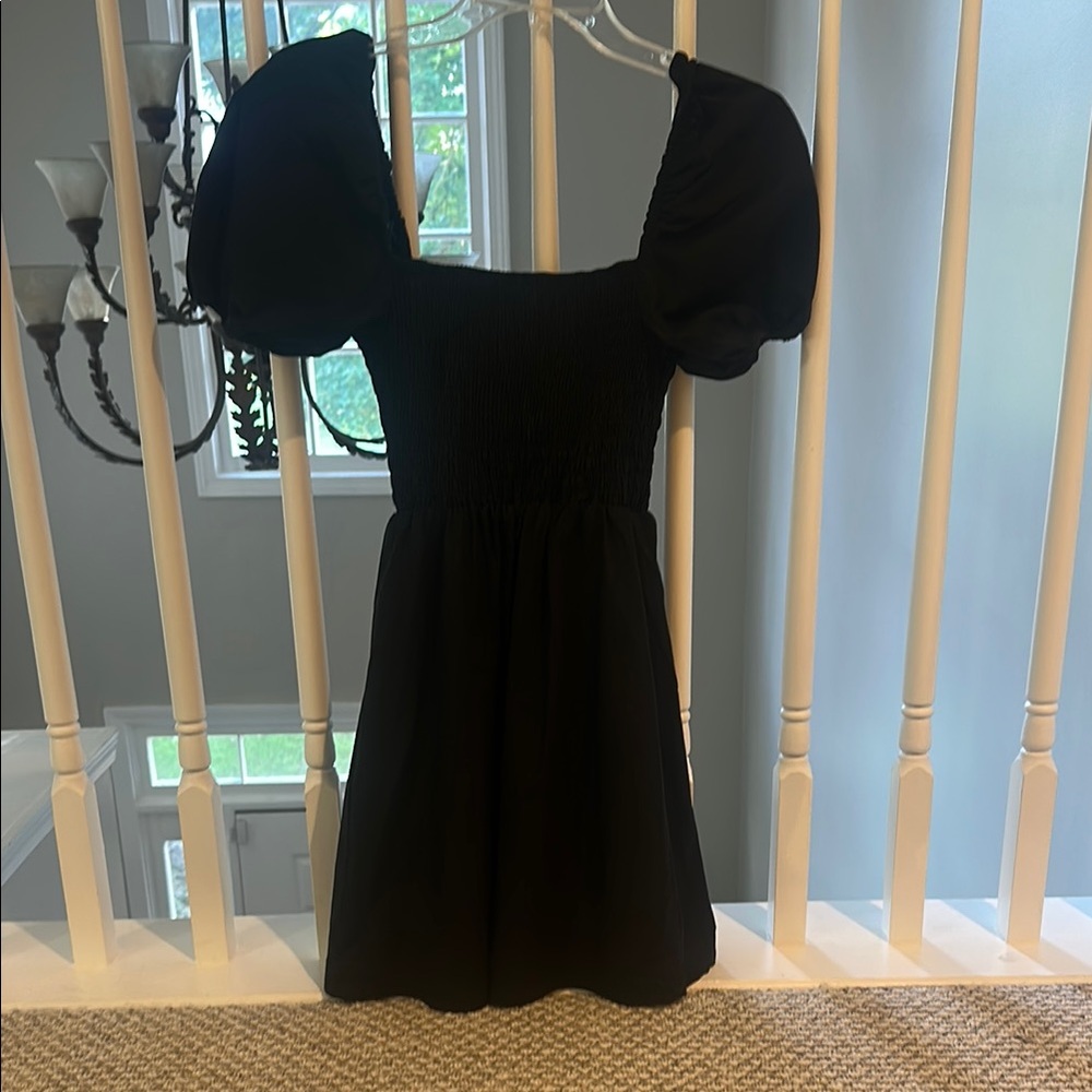 H&M Black Kids Dress with Puff Sleeves